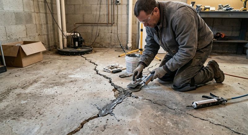 Cracked Basement Floor Repair in Sumner County, TN