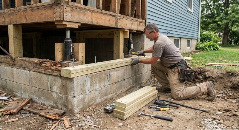 Sinking Foundation Repair in White House, TN